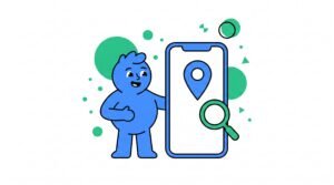 Ilustração de negócio local buscando visibilidade no Google