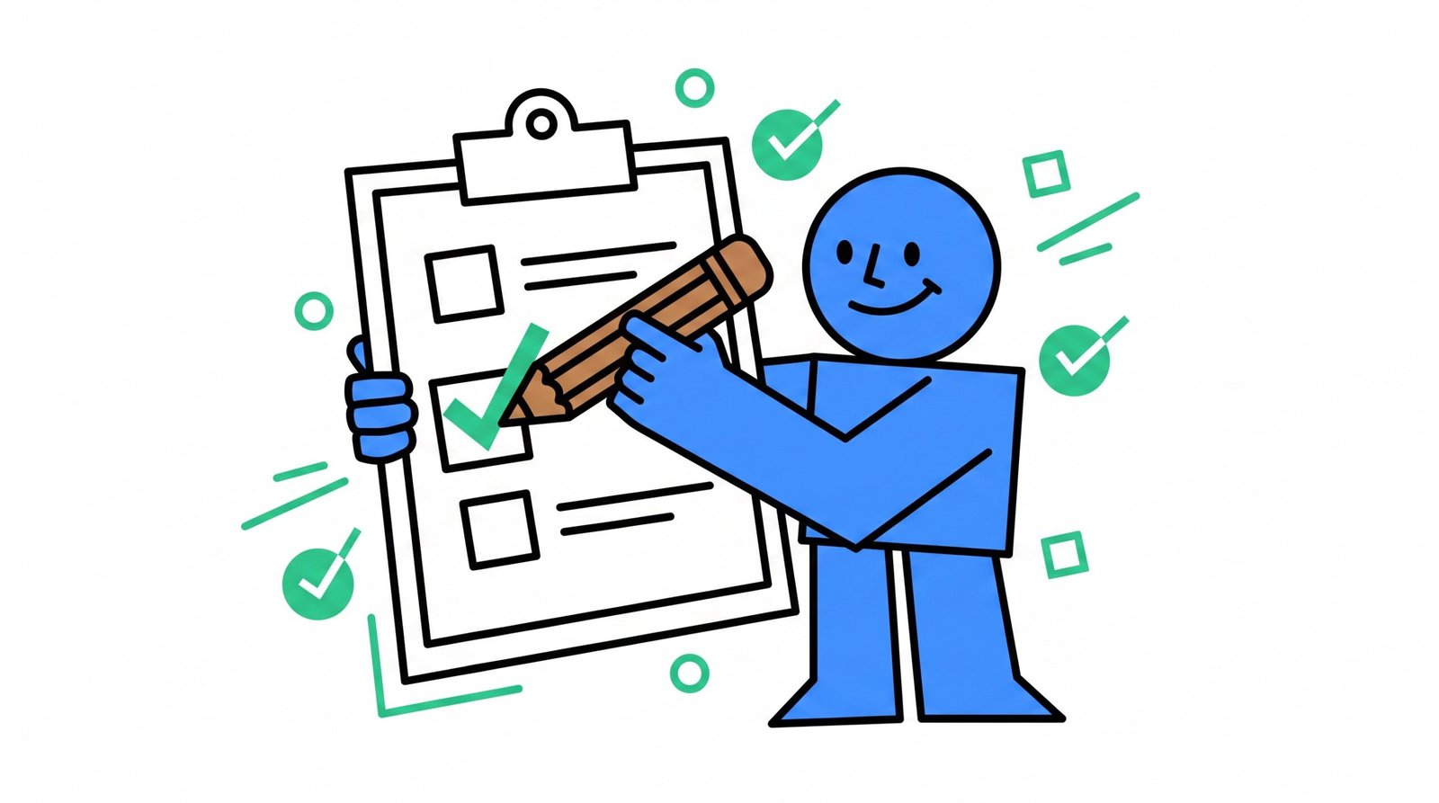 Ilustração de checklist de diagnóstico de visibilidade no Google