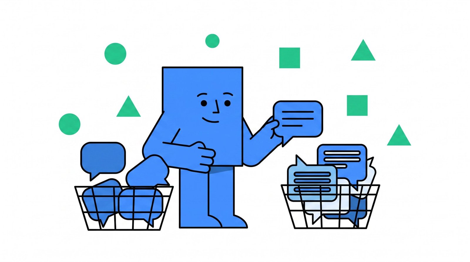 Ilustração de triagem automática de atendimento com IA
