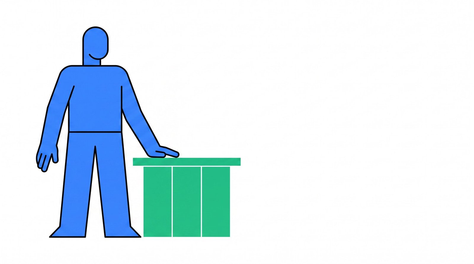 Ilustração: personagem ao lado de três pilares representando posicionamento, comercial e capacidade operacional